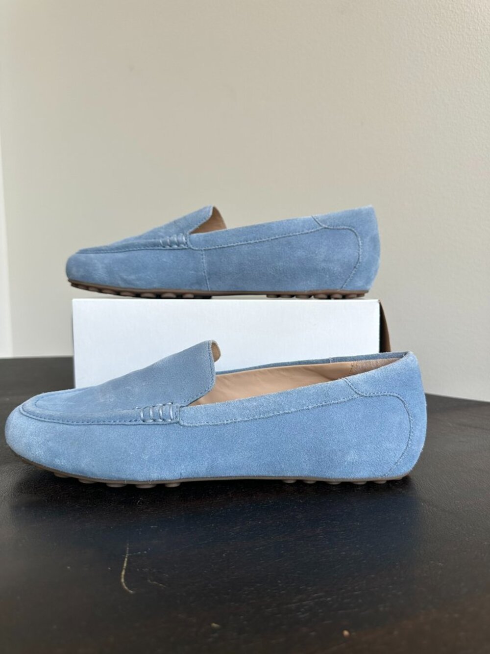 ABEO Harbor Loafers Women's Size 9.5 Light Blue Suede Flats with Arch Support - Picture 2 of 10